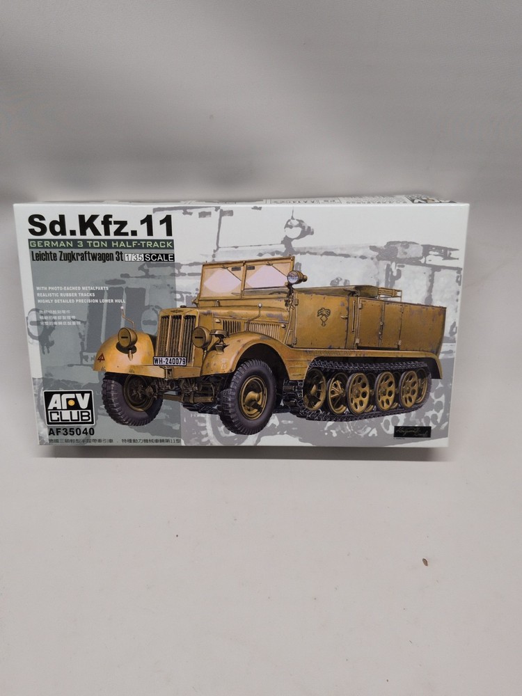 1/35 AFV Club German Sd.Kfz.11 3 Ton Half-Track #35040 New Open Box Sealed Parts