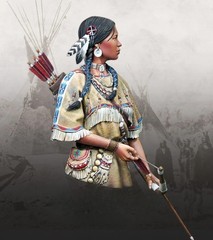 1/10 Scale Die-Cast Resin Bust Model Kit Native American Woman Holding Bows S…