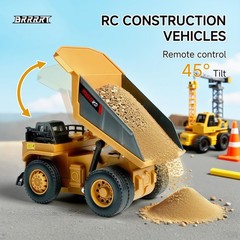 BRRRRT 1/64 RC Dump Truck,Mini Truck Toy,8-Channel Remote Control 6.5 Cm