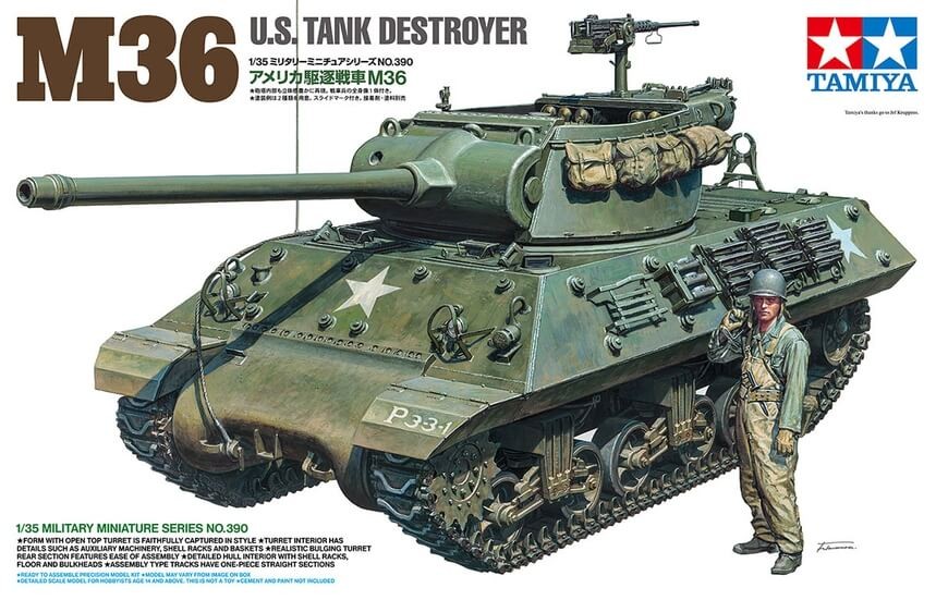 Tamiya 1/35 M36 Tank Destroyer 35390 Open‑Top Interior Build