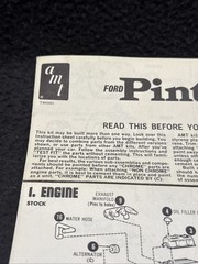 AMT ’75 Ford Pinto T465 Instructions Original Manual Model 1974
