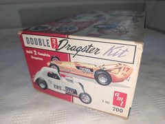 AMT ORIGINAL VINTAGE RARE DOUBLE 3 IN 1 DRAGSTER KIT TROPHY SERIES T-161 AS IS