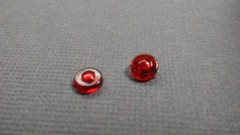 1/25 Model Car – Pair of Round Red Transparent Taillight Lenses