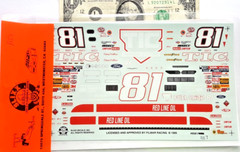 SLIXX 1/24 Water Slide Decals NASCAR #81 RED LINE OIL T.I.C. Financial BHA53