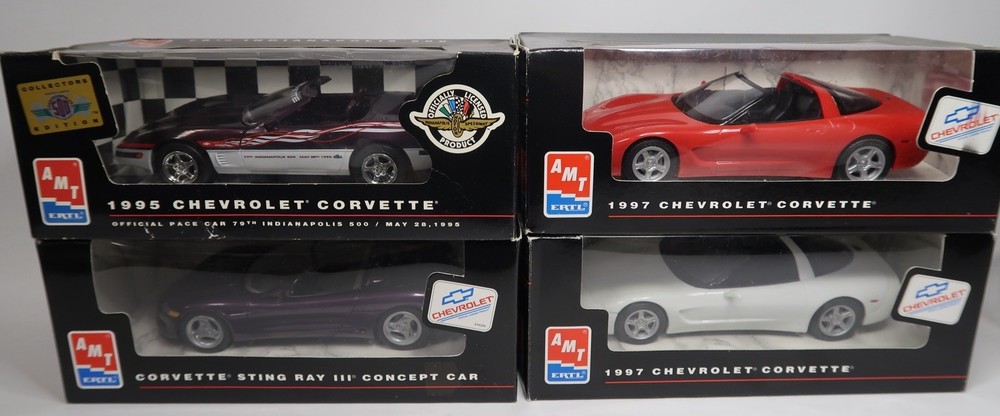 (4) AMT Ertl 1/25 Corvette Dealer Promo 1995 1997 Sting Ray III Pace Car B21