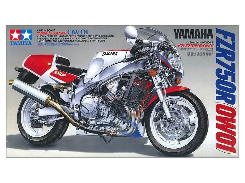 Tamiya 1/12 Yamaha FZR750R OW01 Plastic Model Kit 14058