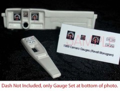 1969 CAMARO GAUGE FACES for 1/25 scale REVELL – MONOGRAM kits—PLEASE READ DESC