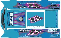 #17 Bobby’s Towing Crate Dirt Late Model 1/64th Scale Waterslide Decal