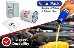 Pack of NEW Genuine OEM Engine Oil Filter 15208-65F0E + Drain Plug 4STEED
