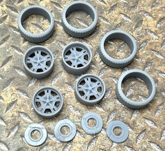 Resin 21/20 Inch “ ‘US Mags Flint” Model car Wheels/Tires 1/24 scale