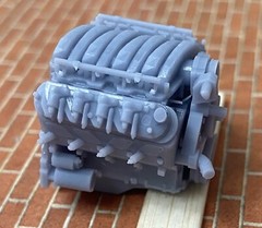 Resin Chevy LS3 engine for scale model cars, 1/24 1/25
