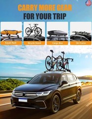 KINGGERI 300Lbs Lockable Roof Rack Cross Bars Compatible with Volkswagen VW