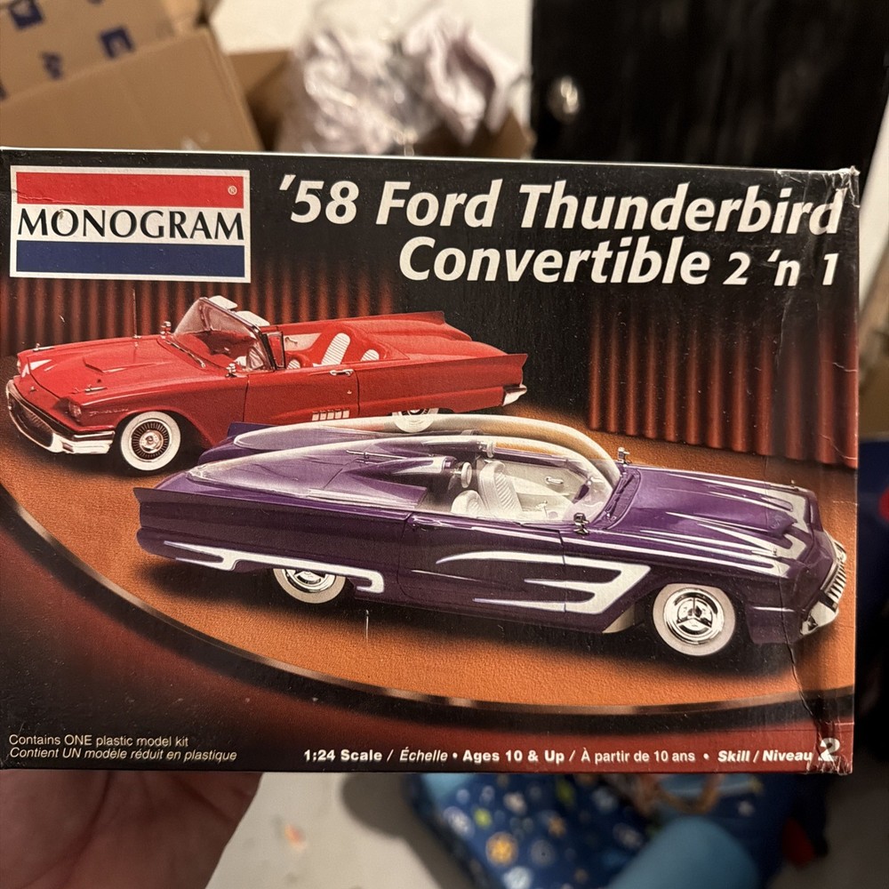 Monogram 1958 Ford🦅 Thunderbird⚡️ Convertible🏁 2 N 1 Sealed Parts