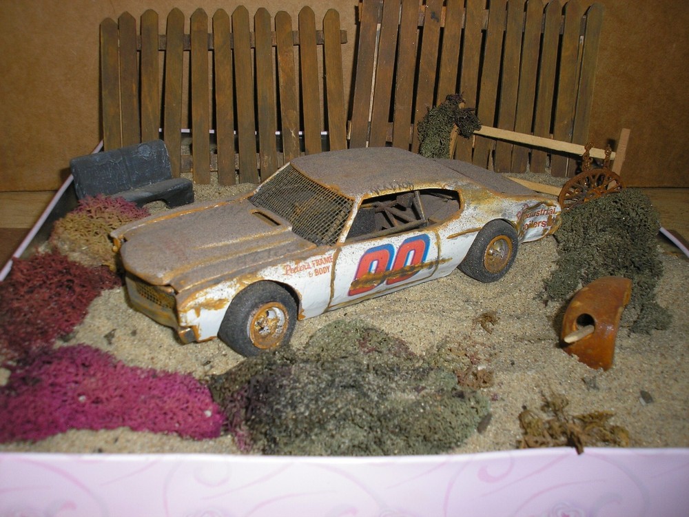 1/24 Custom RUSTY WEATHERED 1970’s Chevy Chevelle Race Car for Junkyard diorama