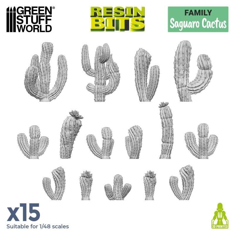 3D printed set – Saguaro Cactus – Resin Bits – Plants and Vegetation – Fantasy