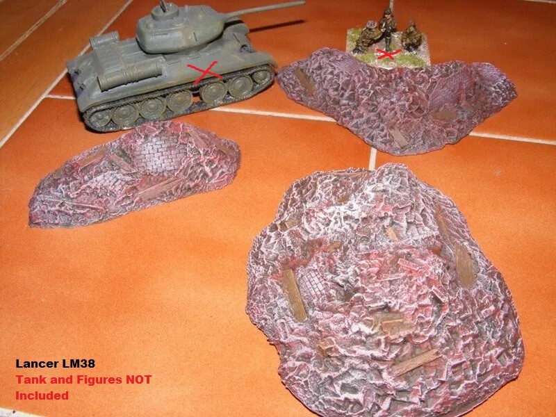 Lancer LM38 20mm Resin WWII Small Rubble-Pack of 3