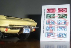 1965 – 1969 MASSACHUSETTS miniature LICENSE PLATES for 1/25 scale MODEL CARS