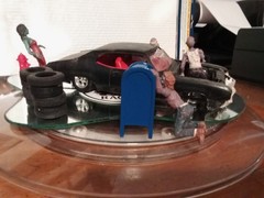 Junkyard Car 1:25 Built Model Kit And Zombies