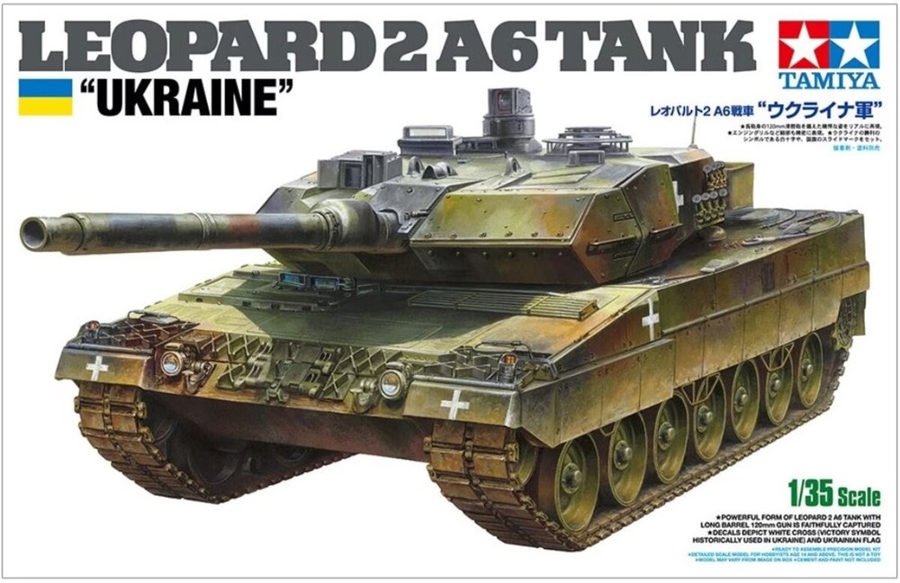 Tamiya 25207 1:35 Leopard 2 A6″Ukraine” Military Tank Model Kit
