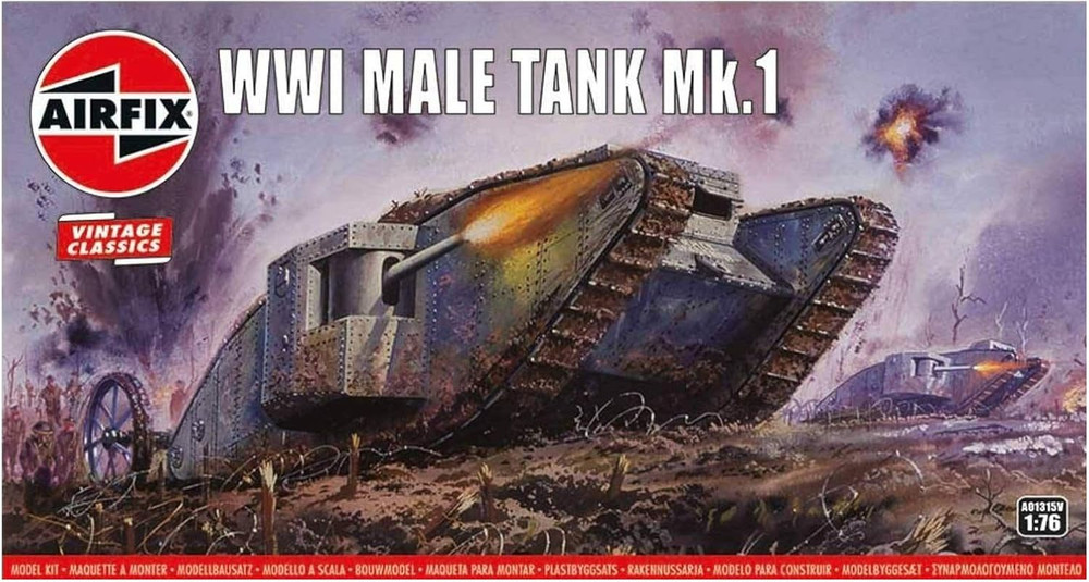 Model Tank – A01315V WWI Male Tank Mk.I, Plastic Model Kits for Adults & Kids 8+