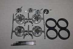 STAR DOUBLE SPOKE scale model wheels rims with TIRES brake discs metal axles