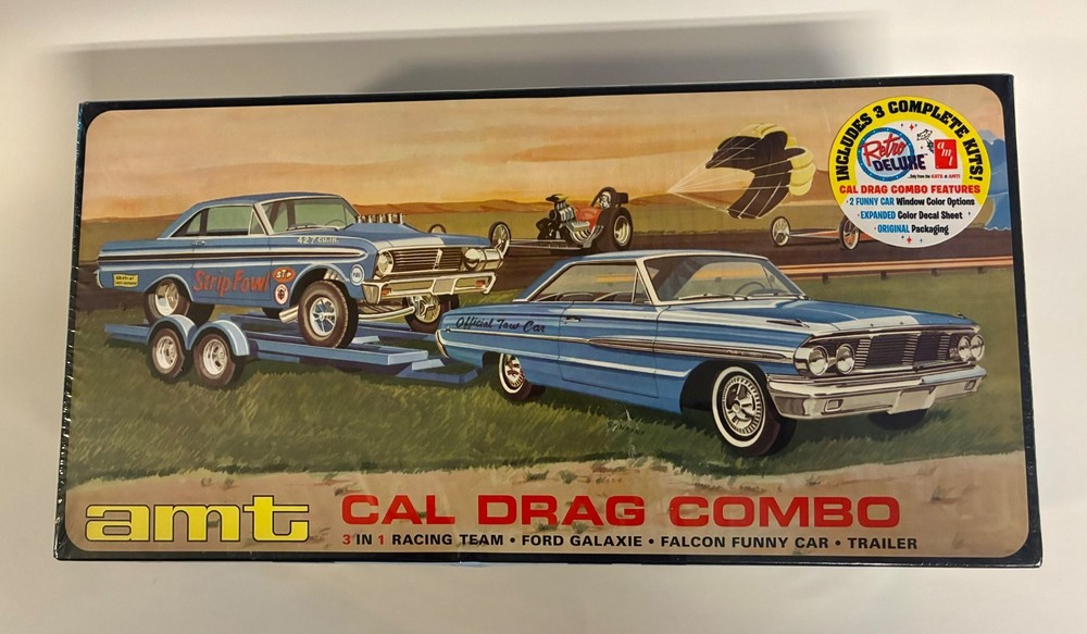 AMT Cal Drag Combo 1/25 Model Kit Ford Galaxie & Falcon Funny Car Drag Racing NO
