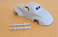 ABS-LIKE RESIN 3D PRINTED 1/25 1939 WILLYS COUPE BODY. GASSER DRAG