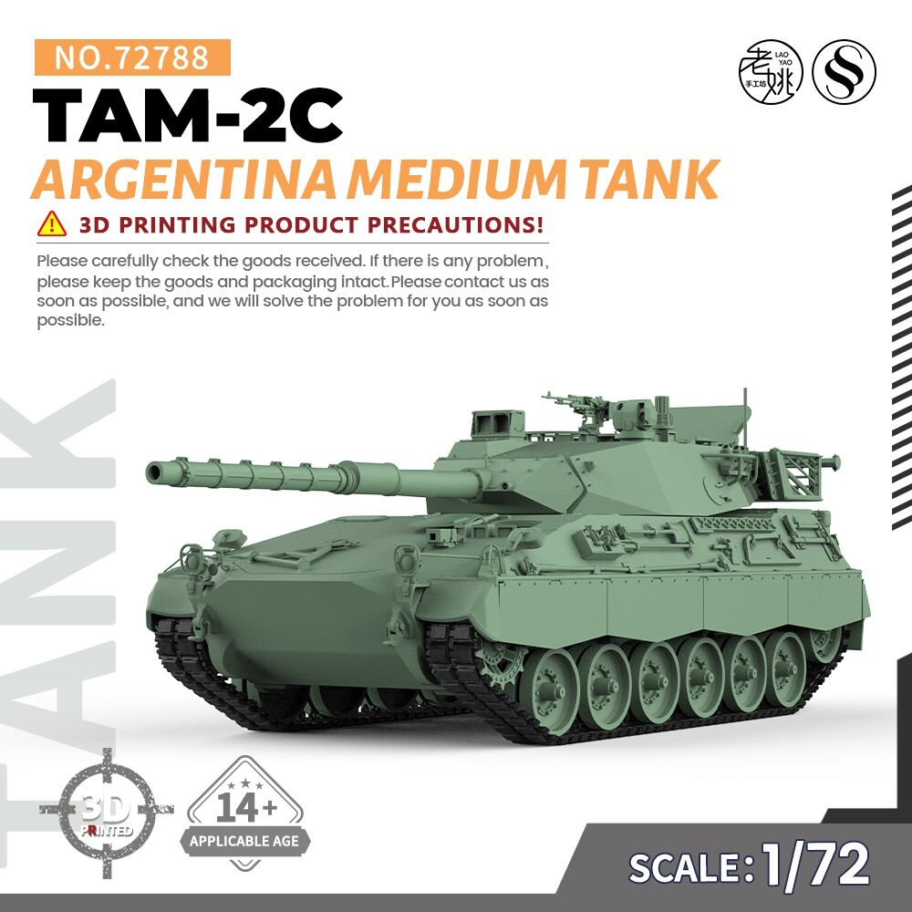 SSMODEL SS72788 1/72 Military Model Kit Argentina TAM-2C Medium Tank