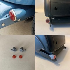 1:8 1937 Style Rear Tail Lights (set Of Two) With Red Lenses.
