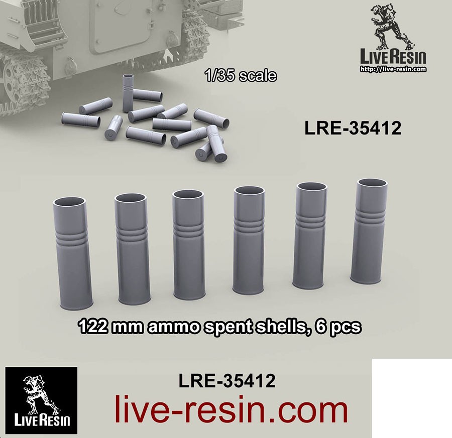 Live Resin 1/35 122mm Ammo Spent Shells (6pcs)