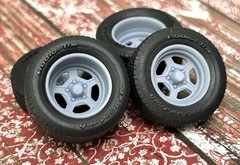 1/24 Scale: 15-inch “Billet Street Lites” Resin Wheels W/ Wide Rear Tires