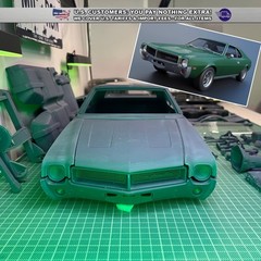 1/8 Scale 1968 AMC Javelin Resin Model Kit with Engine – Huge Size 24 Inch Long