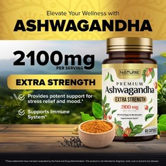Built by Nature Ashwagandha 2100mg Extra Strength Stress 60 Count (Pack of 1)