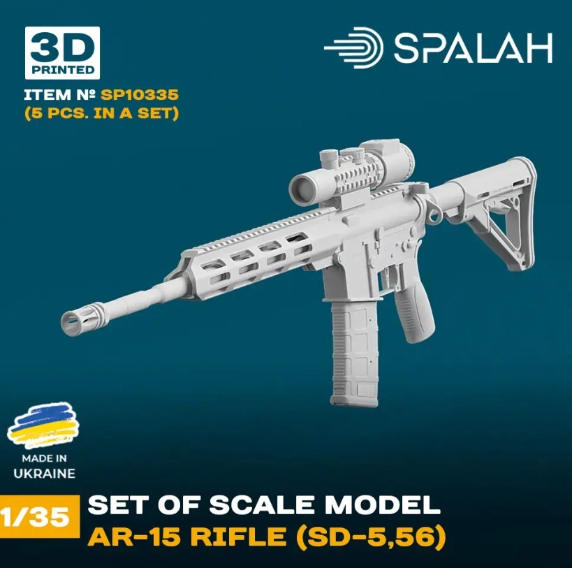 AR-15 rifle SD-5.56 5 pcs Set of scale models 1/35 SPALAH 10335