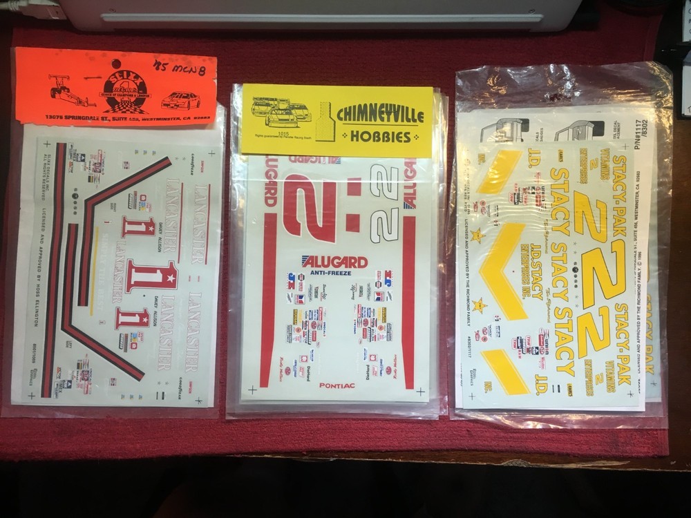1/24 – 1/25 Vintage 1990’s Nascar Model Decals – #1 or #2 – Sold Individually
