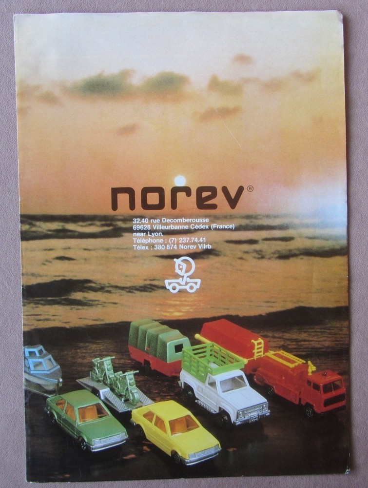 Vintage Norev Catalog * Die Cast Scale Models France Autos Fire Bus Boat Trucks