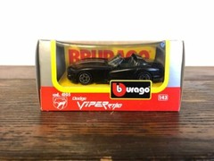 Car Burago Dodge Vipers Blue Stripe, White Stripe, Black & Yellow 1:43 set of 4