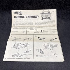 MPC 1977 Dodge Pickup 1-7709 Instructions Original Manual 1976 Mopar Truck