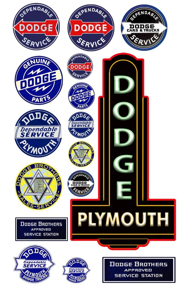 1:87 HO scale model vintage Dodge car automobile service signs
