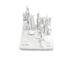 Chicago City Skyline Landmark 3D Model Matte White 4 1/2 Inches 1025