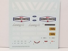 1972 FORD F350 Tow Truck DECAL SHEET from Moebius 1:25 Model Kit 72 DECALS