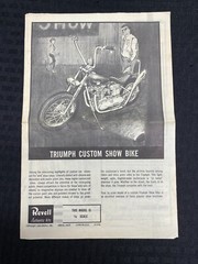 Revell Triumph Custom Show Bike H-1230 Chopper Instructions 1964 Original Manual