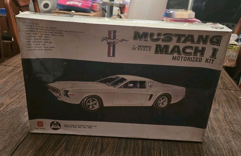 Nakamura AHM Ford Mustang Mach I Motorized Model Kit Factory Sealed NK1798