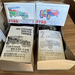 Pyro Vintage Brass Car 1:32 Model Kit Lot of 4 Brass Finish Parts