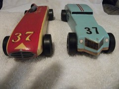 2 Soap Box Derby Vintage Cars 1950’s Indy 500 Cummings Diesel Hot Rod Boy Scouts