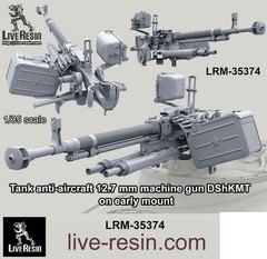 Live Resin 1/35 Tank Anti-Aircraft 12.7mm Machine Gun DSHKMT on Early Mount