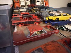 Lot Of 37 Vintage Junkyard Model Parts & Bodies Chargers ‘57 Chevy Impala Monte