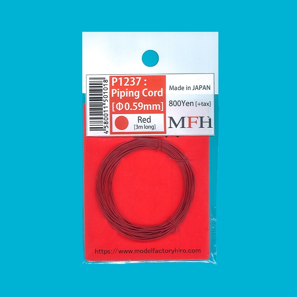 Model Factory Hiro Piping Cord #Red (diameter: 0.59mm, length: 3m)
