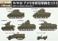 WWII U.S. Military Vehicle Set 1 Pit-Road | No. MI07 | 1:700