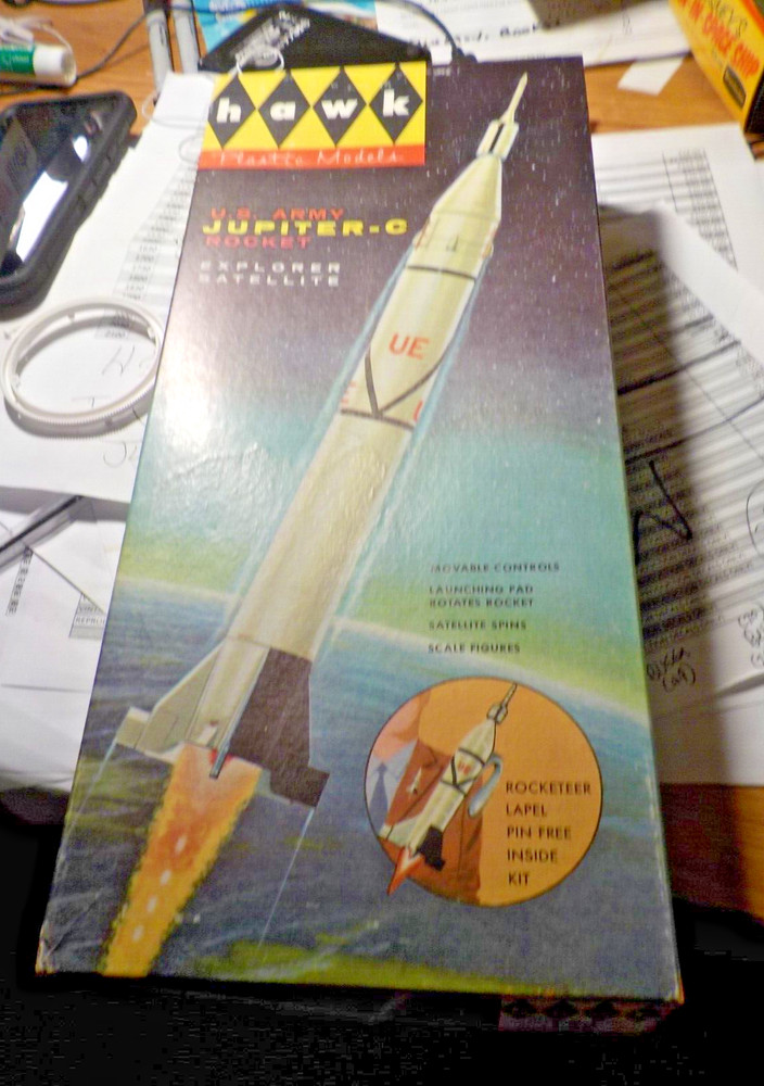 Vintage 1958 Hawk US Army JUPITER C ROCKET Explorer Satellite w BONUS!